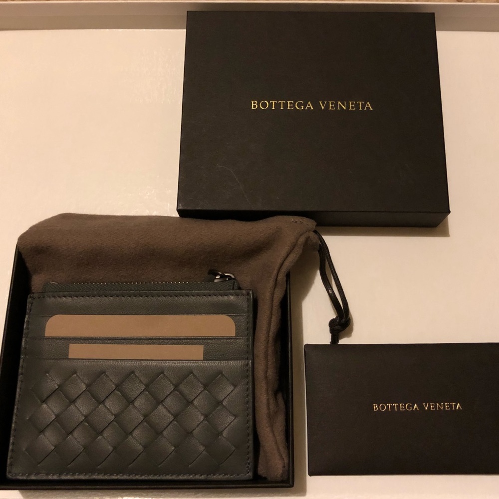 Bottega Veneta Grey Nappa Card case